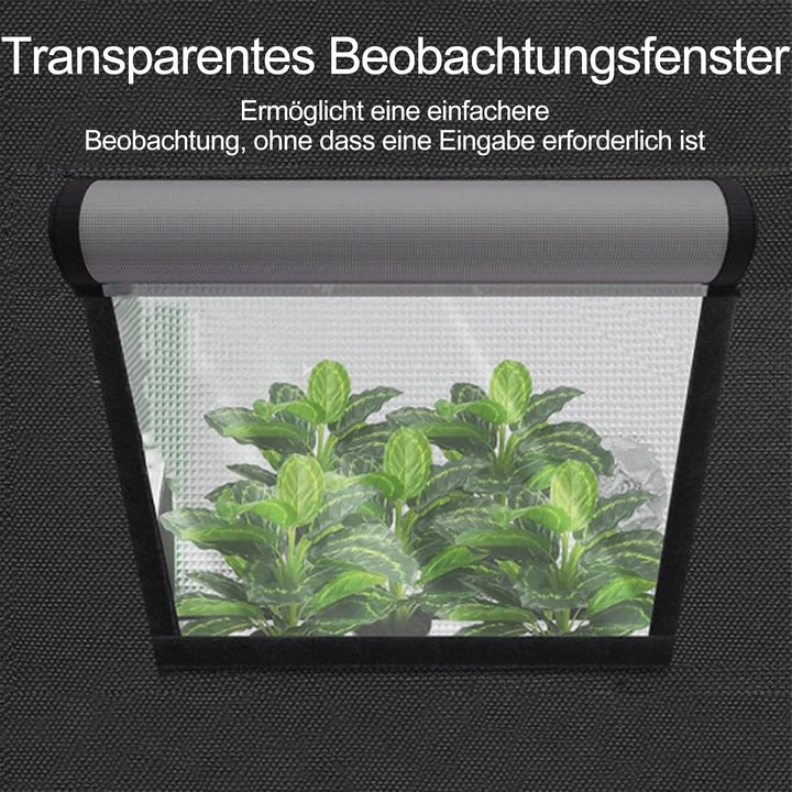 SunStream Hydrokultur-Anzuchtzelt, Growzelt 60 x 60 x 140cm mit Reflektierende Mylar und Wasserfest