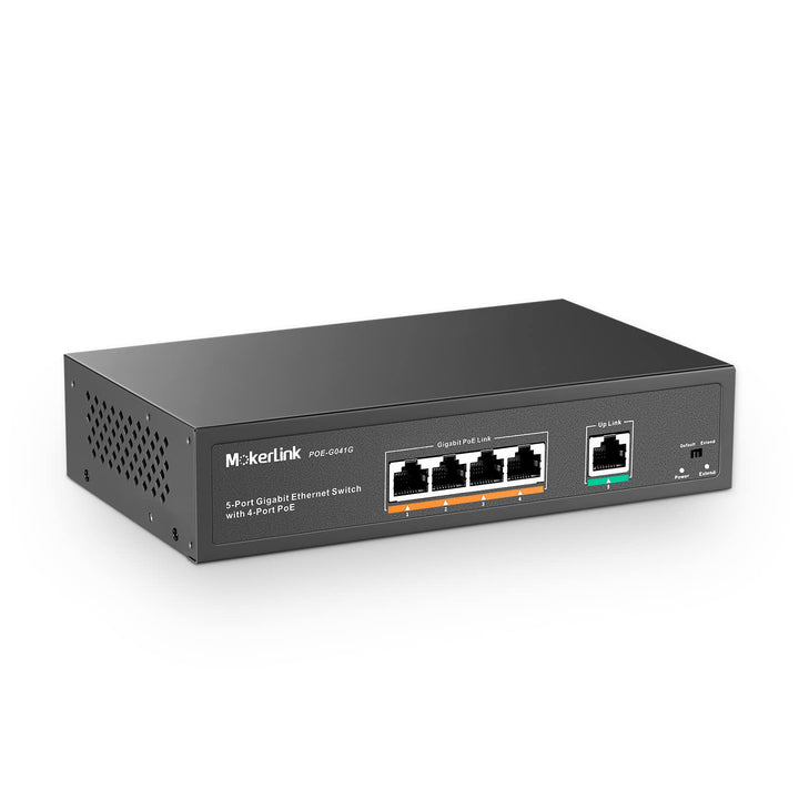 MokerLink 5 Port Gigabit POE Switch, with 4 Port POE+ 1000Mbps, 78W IEEE802.3af/at, Unmanaged Plug a