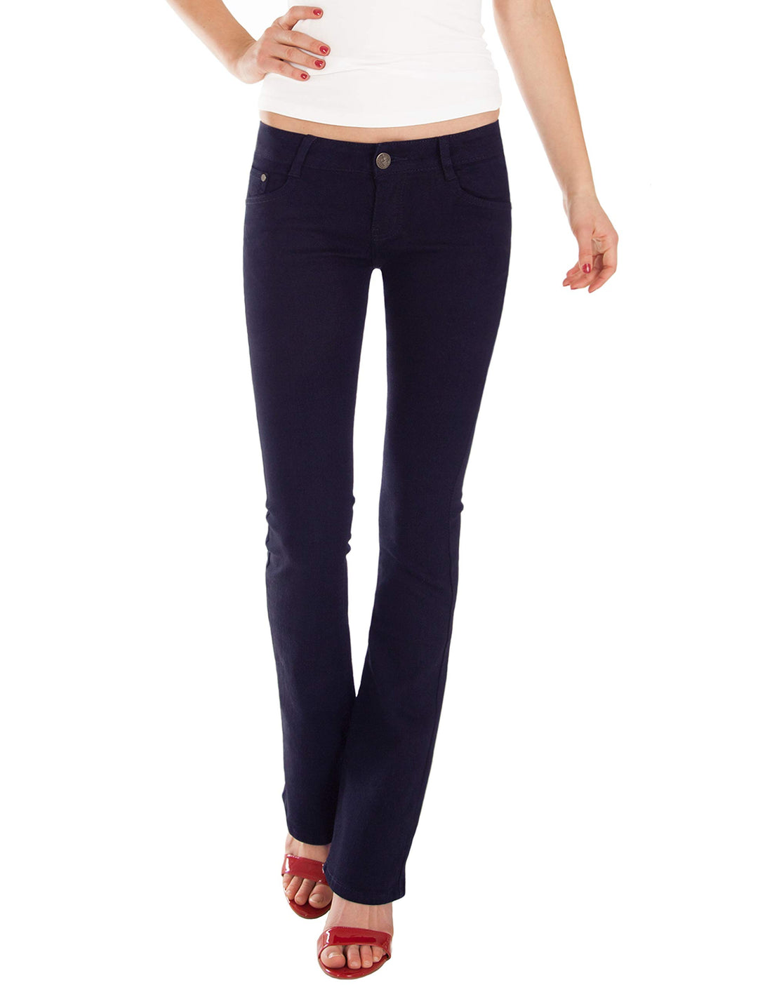 Fraternel Damen Jeans Hosen Bootcut Hüftjeans M Dunkelblau, M Dunkelblau