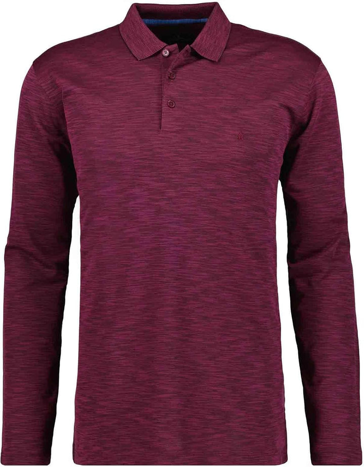 RAGMAN Herren Softknitpolo Flammdesign, Langarm M Beere-620, M Beere-620