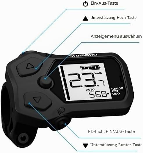 Shimano SC-EN500 Informationsdisplay und Schaltereinheit integriert, Black/Gray, 22,2 mm