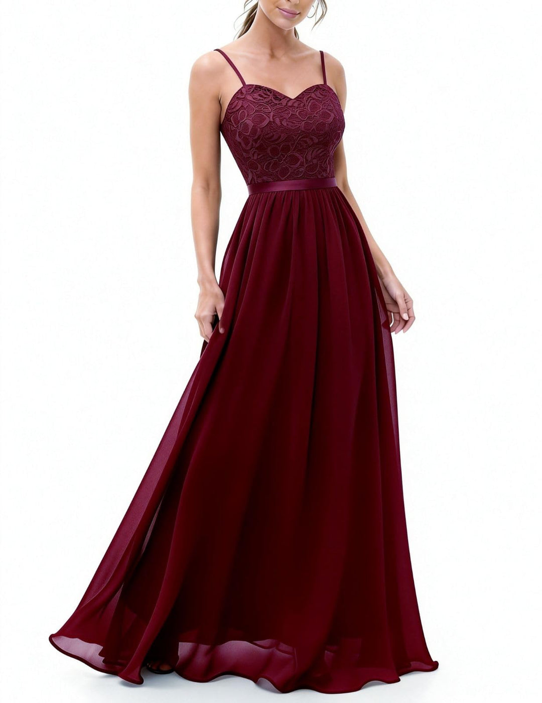 DRESSTELLS Damen Abendkleider Elegant für Hochzeit Brautjungfernkleider Lang Chiffon Brautjungfernkl