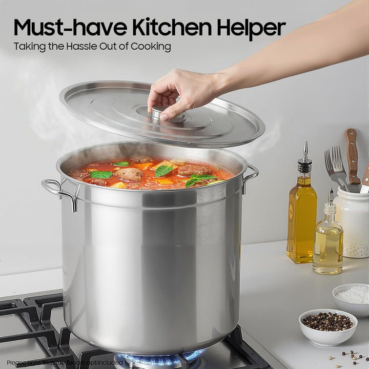 Edelstahl Topf, 100 L kochtopf gross, Gastronomie Kochtopf Suppentopf,Kochgeschirr-Saucen topf mit K