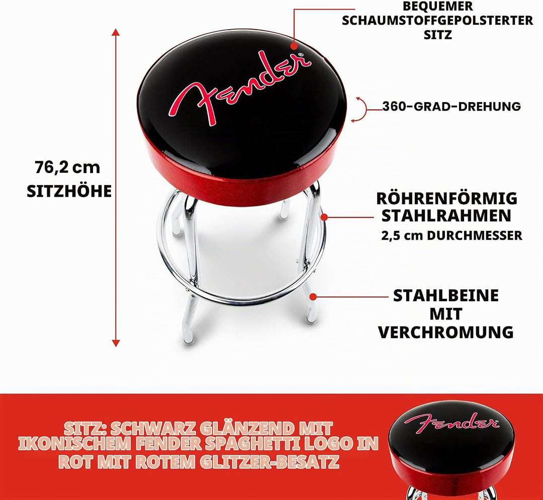 Fender Barhocker 30" Red Sparkle Logo - Barhocker