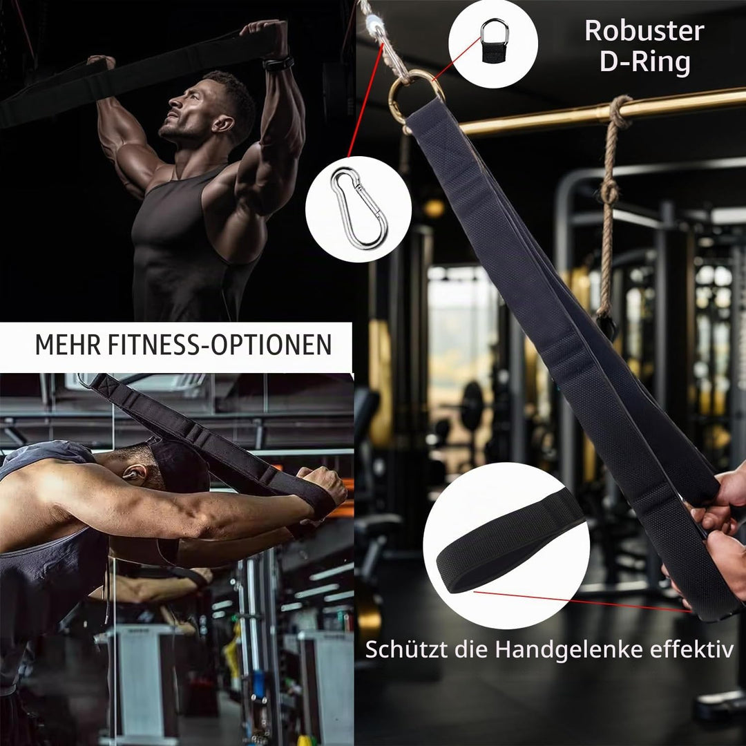 trizepsseil für Fitnessstudio mit grösserem Bewegungsbereich, 3 Segmente &amp; gepolsterte trizeps Seil,