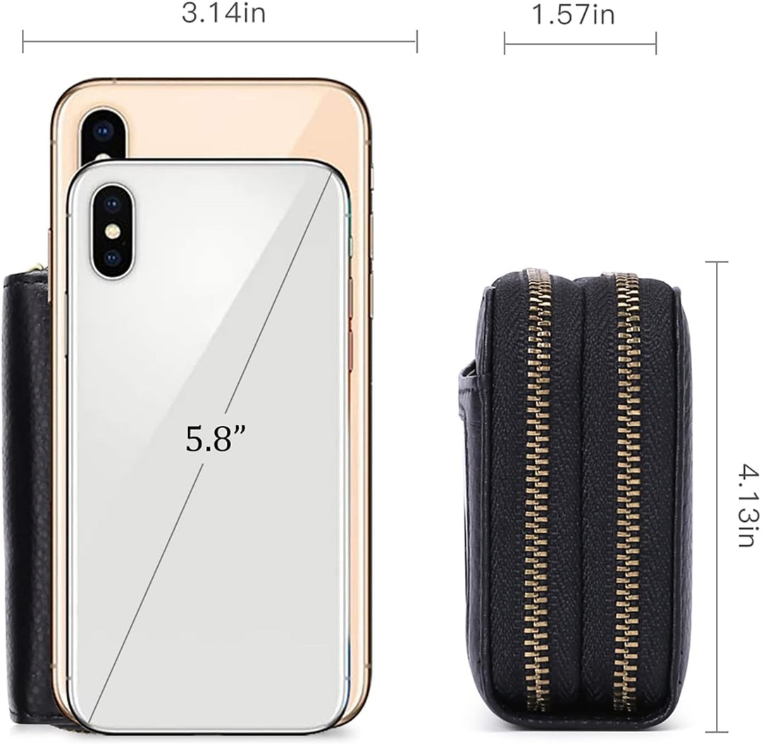 GAEKEAO Damen Geldbörse klein aus Echtes Leder, Geldbeutel für Frauen mit RFID-Schutz, Mini Damen Po