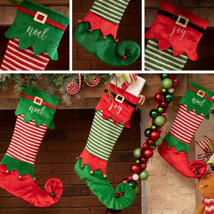 VALERY MADELYN Weihnachtsstrumpfe 46cm 2er Set Stoff Nikolausstiefel Weihnachtsdeko Weihnachtssocken