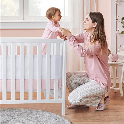 Babybett Leitplanke,Bettumrandung Nestchen,Atmungsaktiv Kinderbett Stossstange,Bettumrandung Babybet