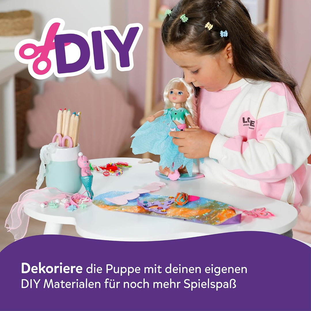 Baby Born Glam Up Sparkle, Meerjungfrau mit Langen blonden Haaren mit UV-Farbeffekt, zum Stylen mit
