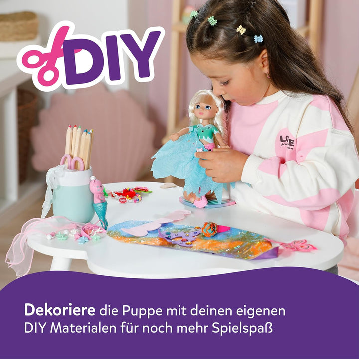 Baby Born Glam Up Sparkle, Meerjungfrau mit Langen blonden Haaren mit UV-Farbeffekt, zum Stylen mit