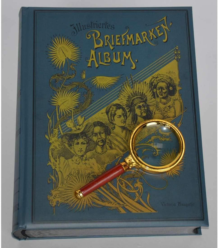 Goldhahn Briefmarkenalbum Einsteckalbum 60 schwarze Seiten Nostalgie-Album "Liberty" + GRATIS Lupe B