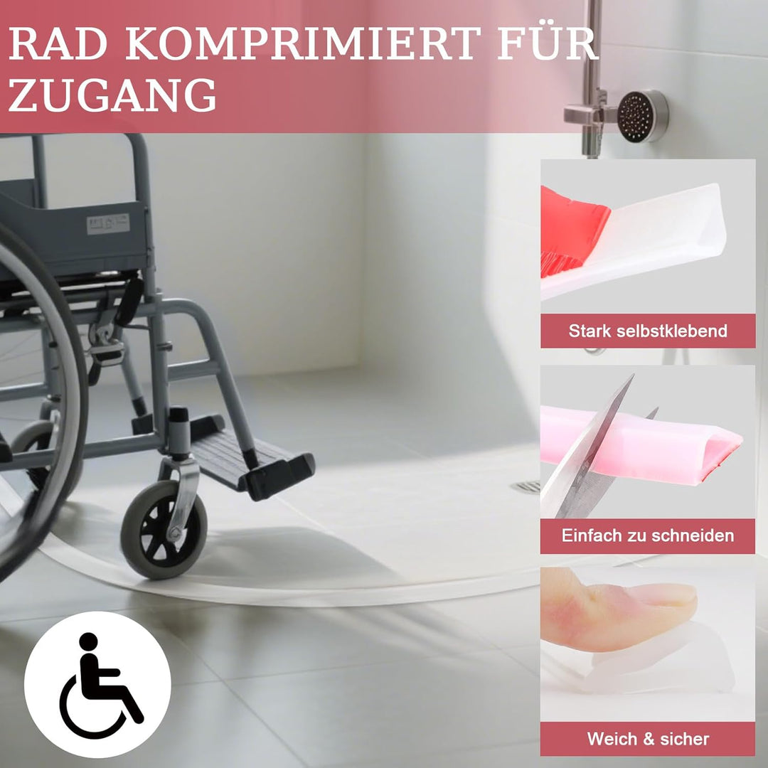100cm Schwallschutzleiste Dusche Selbstklebend Transparent - Silikon Wasserstopper Dusche Boden, Nas
