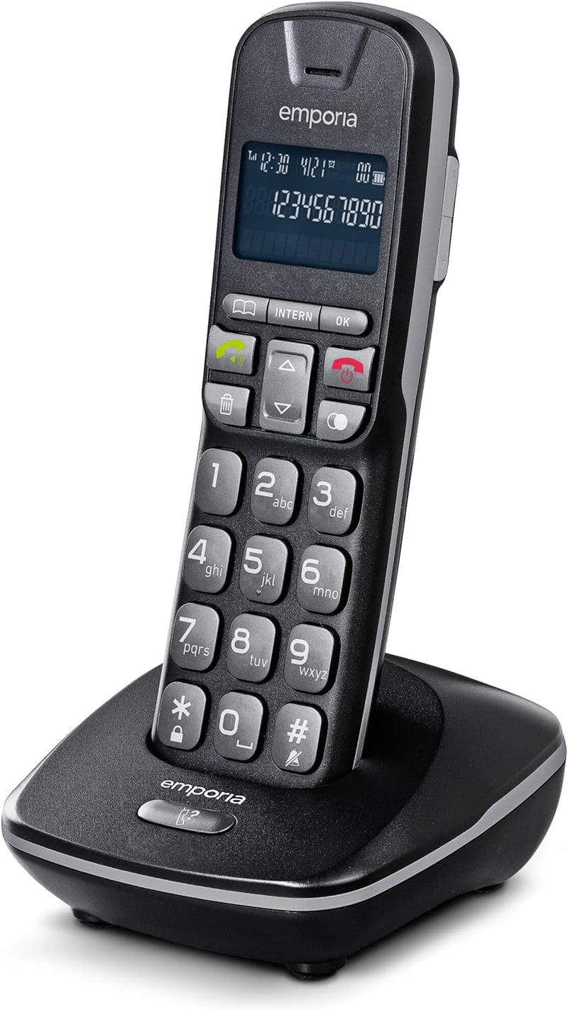 Emporia TH21 Schnurloses Telefon, grosses beleuchtetes Display, grosse Zahlen, Freisprecheinrichtung
