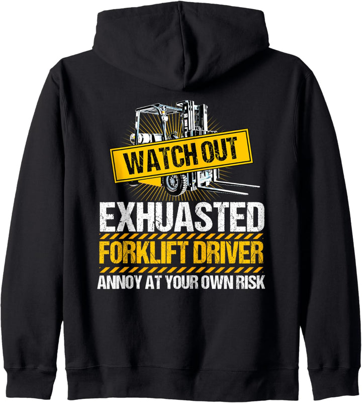 Gabelstaplerfahrer-Design auf der Rückseite der Kleidung Kapuzenjacke