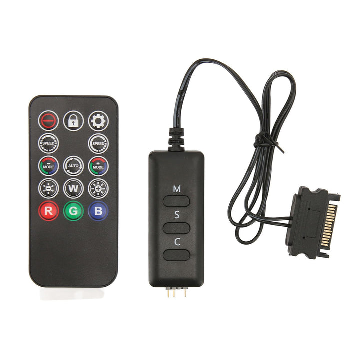 ASHATA DS ARGB PC-Lüfter-Controller-Kit, ARGB-Wireless-Controller, 5V 3PIN SATA-Netzteil, Einstellba