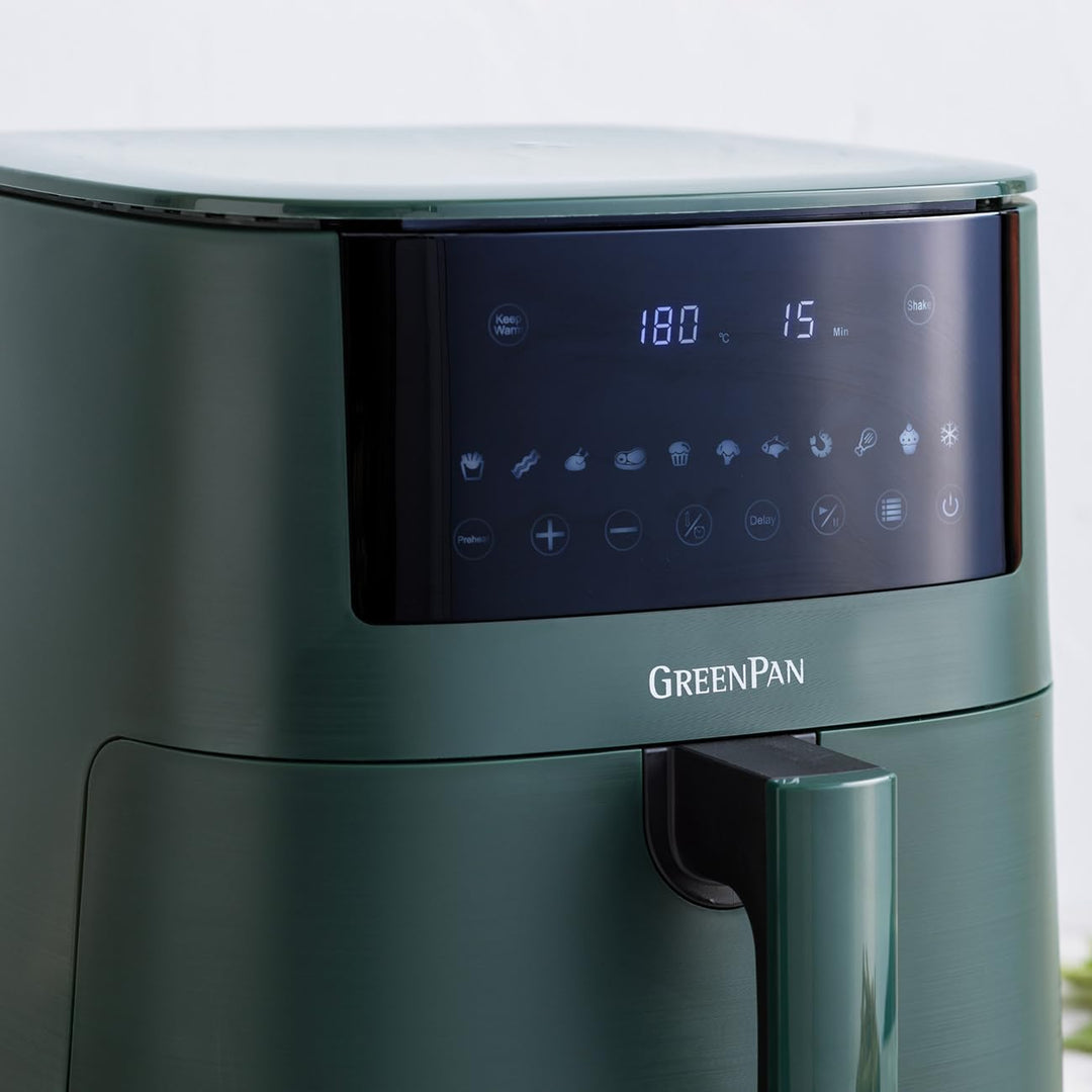 GreenPan Bistro Heissluftfritteuse, Airfryer, 7,2 Liter, 1650 Watt, LED-Touchscreen, Antihaftbeschic