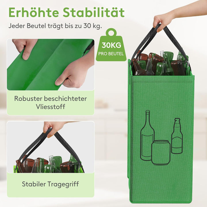 Lifewit Mülltrennsystem für Küche, Mülleimer 3 fächer für Papier, Glas und Plastik, Recycling behält