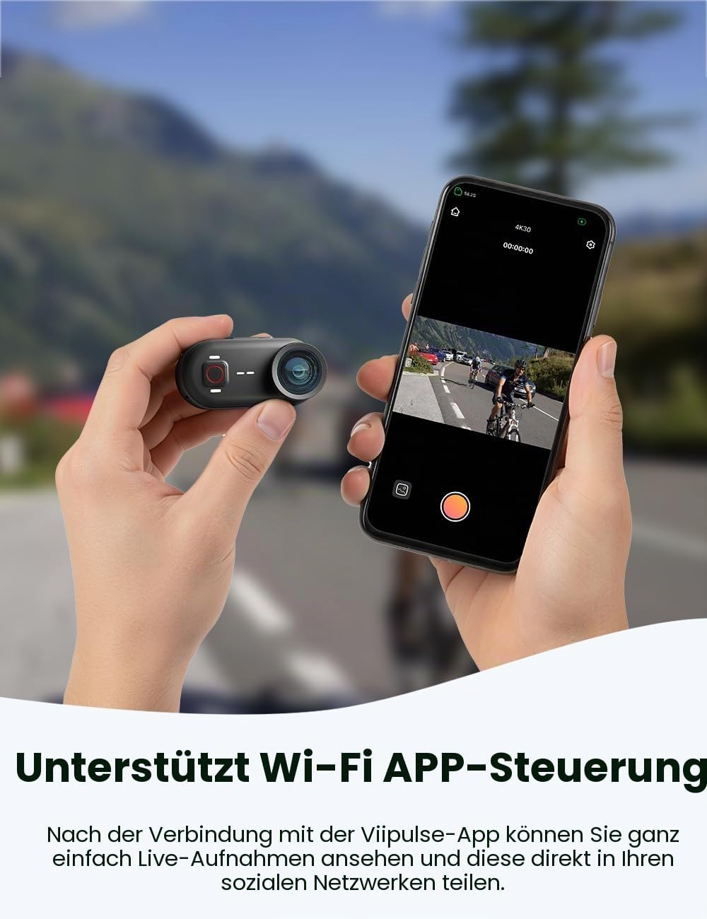 Apexcam K80 4K mini Action cam POV bodycam EIS Bildstabilisierung WLAN 10m wasserdichte Unterwasserk