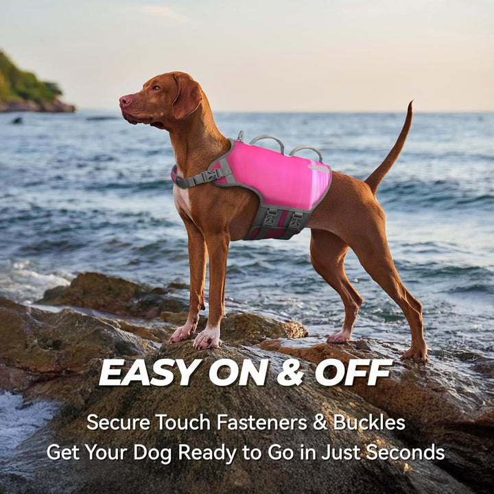 VIVAGLORY Neoprene Schwimmweste Hund, Rettungsweste Hund für Bootfahren, Schwimmweste, Schwimmhilfe