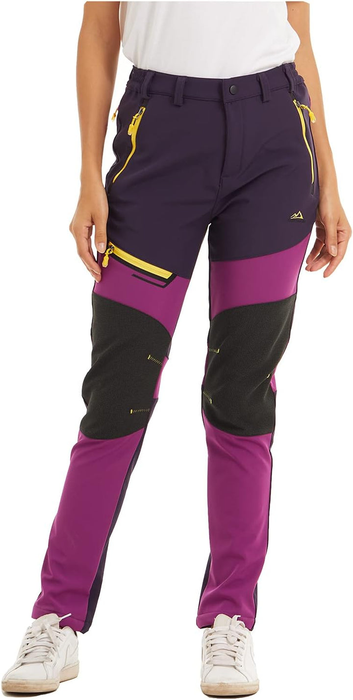 DOKASIN Damen Winter Fleece Hose Warme Gefüttert Winter Hose Winddicht Wasserdicht Hose Damen Softsh