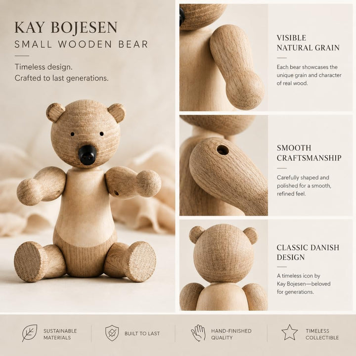 Kay Bojesen Bär klein Figuren 14.5 cm Holzfiguren Weihnachtsdekoration, Holz Klein Bär, Klein Bär