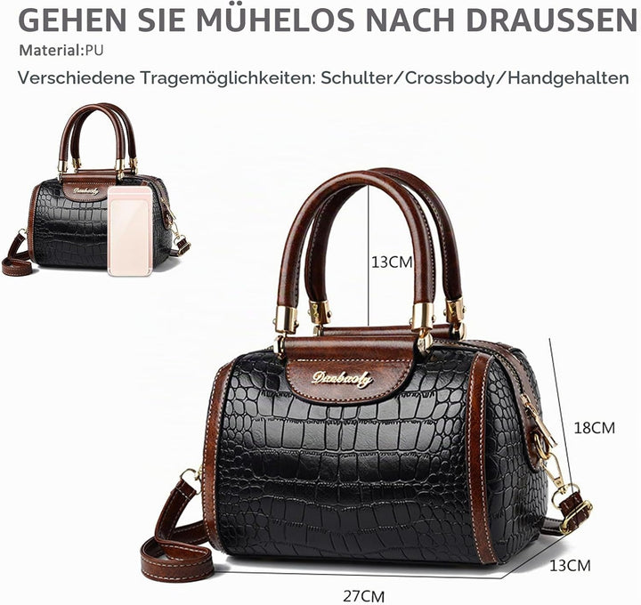 NICOLE &amp; DORIS Handtasche Damen Designer Umhängetasche Mode Schultertaschen PU Leder Satchel Handtas