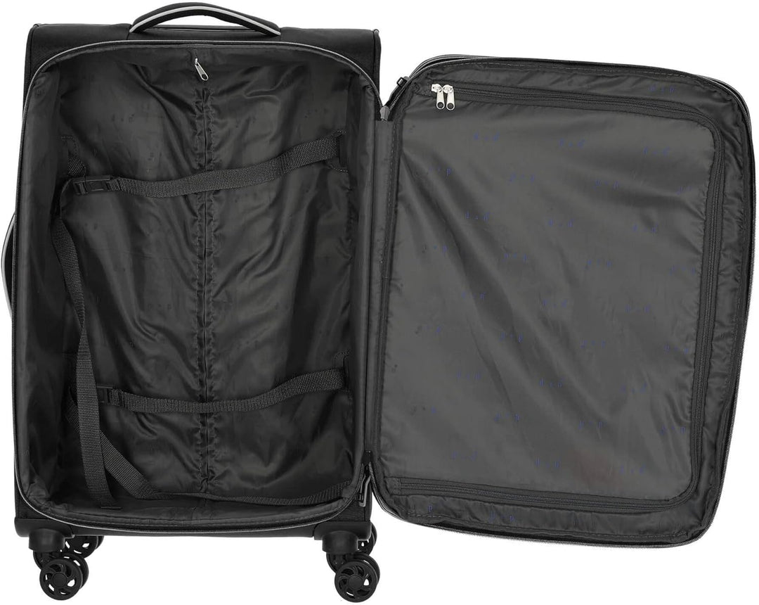 D&N Travel Line 9204-4-Rollen-Trolley M 66 cm erw. schwarz, Schwarz