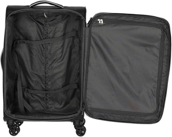 D&N Travel Line 9204-4-Rollen-Trolley M 66 cm erw. schwarz, Schwarz