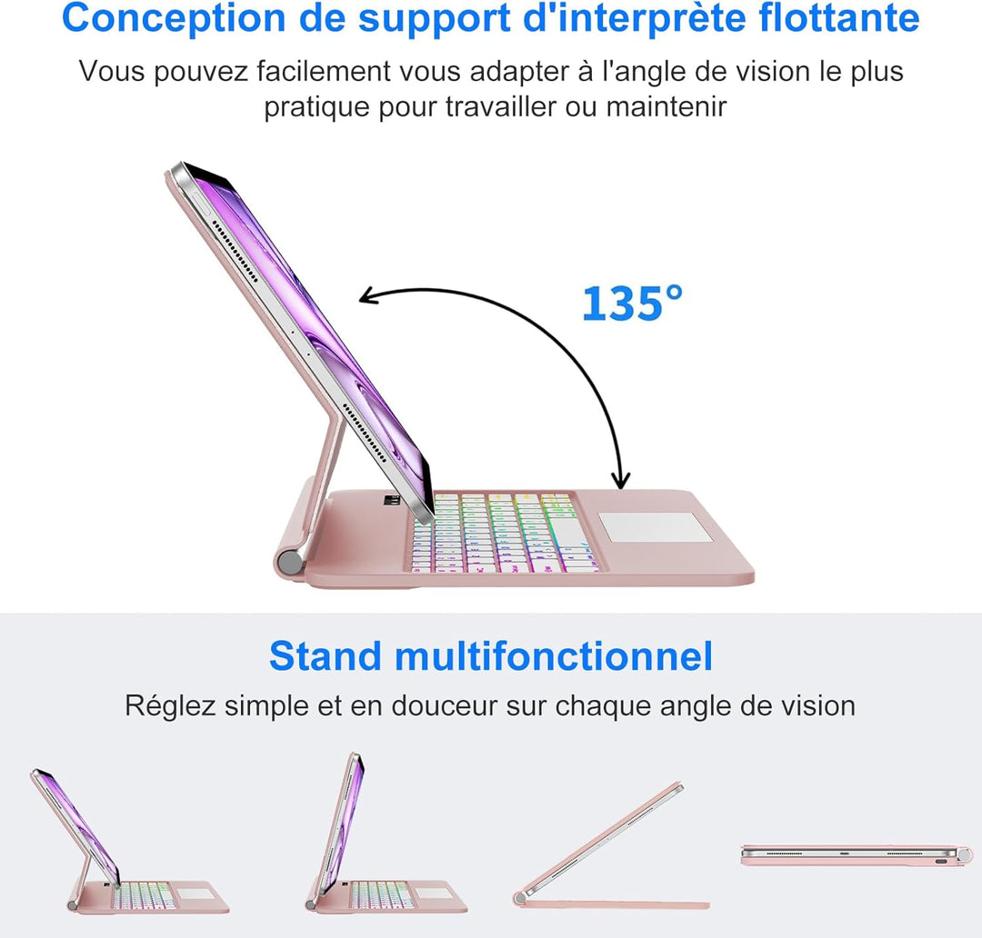 Magic Keyboard für iPad Air 13 Zoll 2026/2025/2024 (M4/M3/M2), iPad Pro 12.9 Zoll (6/5/4/3 Gen), Hül