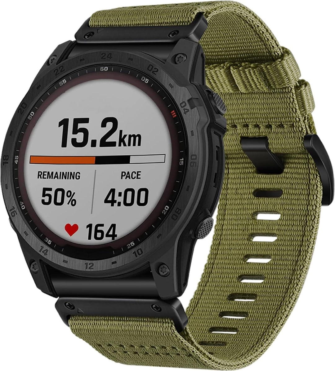 Verbessert QuickFit 26mm Nylon Armband für Garmin Fenix 7X / Fenix 6X / Fenix 5X / Enduro, Schleife