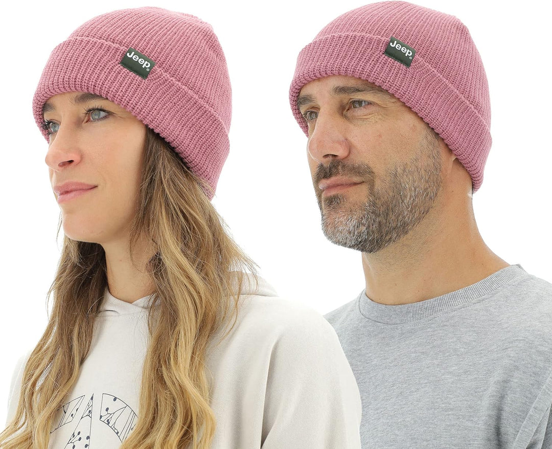 Jeep Unisex Hat J Ribbed Tricot Hat with Cuff J22w Einheitsgrösse Dusty Rose, Einheitsgrösse Dusty R