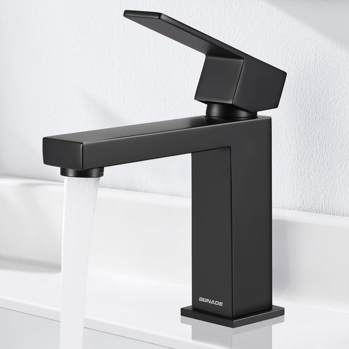 BONADE Wasserhahn Bad Schwarz, Einhebel-badarmatur, Armatur Badezimmer, Energiesparend Waschbeckenar