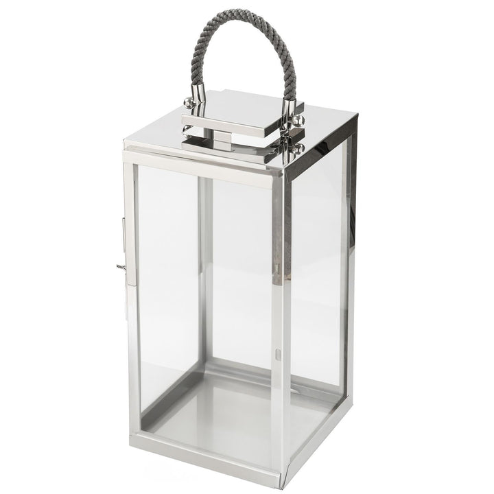 Fink Sevilla Laterne, Glas, Silber, 24cm 24cm Silber, 24cm Silber