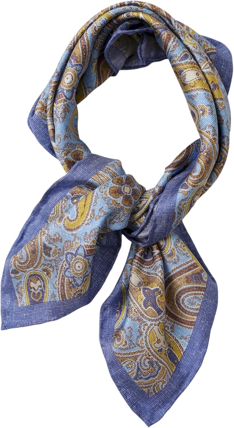 Unisex handrolliertes SeidenHalstuch Seide Nickituch Bandana für Damen Herren 53/53 cm, handgerollte