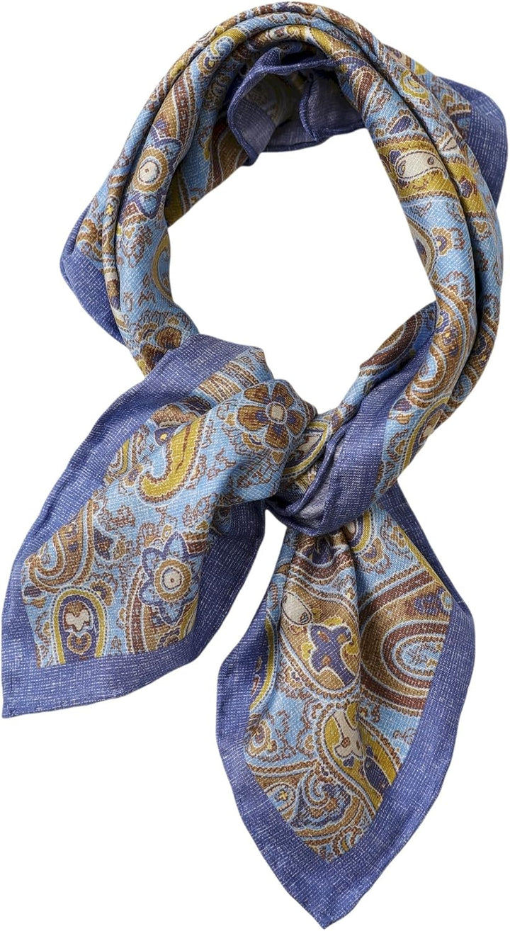 Unisex handrolliertes SeidenHalstuch Seide Nickituch Bandana für Damen Herren 53/53 cm, handgerollte