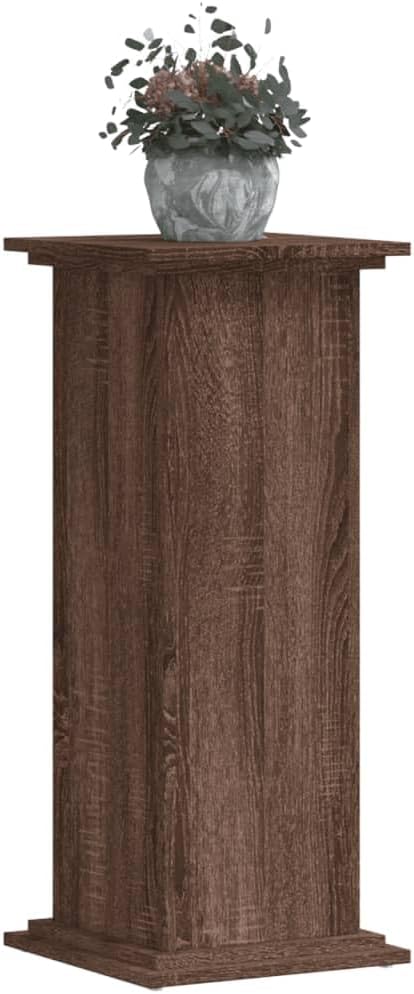 Pflanzenständer Eichen-Optik 33x33x80 cm Holzwerkstoff Pflanzenregal, Blumenregal Indoor/Outdoor, Bl