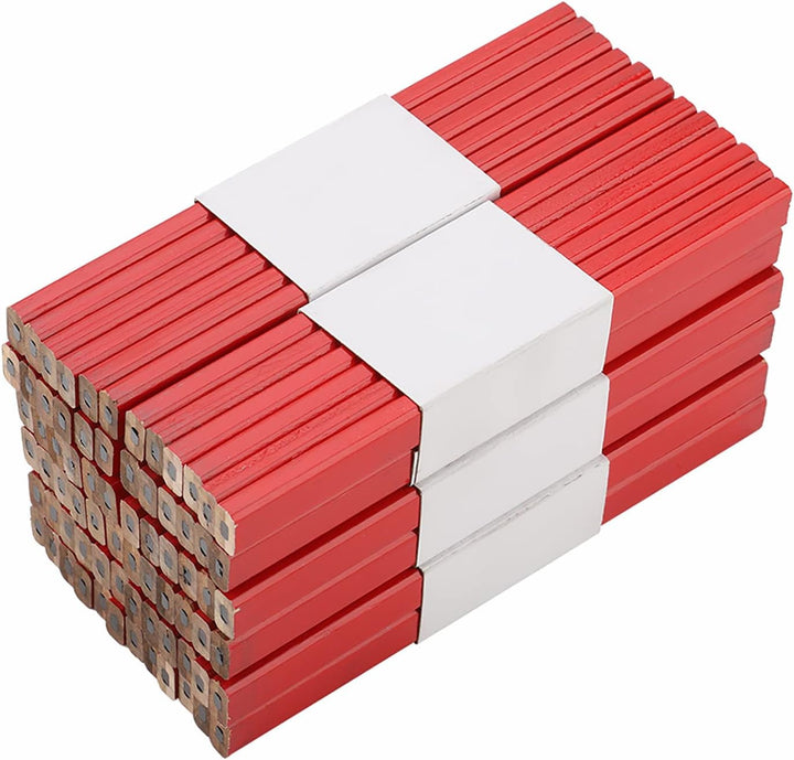 72Pcs 175mm Red Carpenter Pencil Achteckige Hartholz Markierung Bleistifte