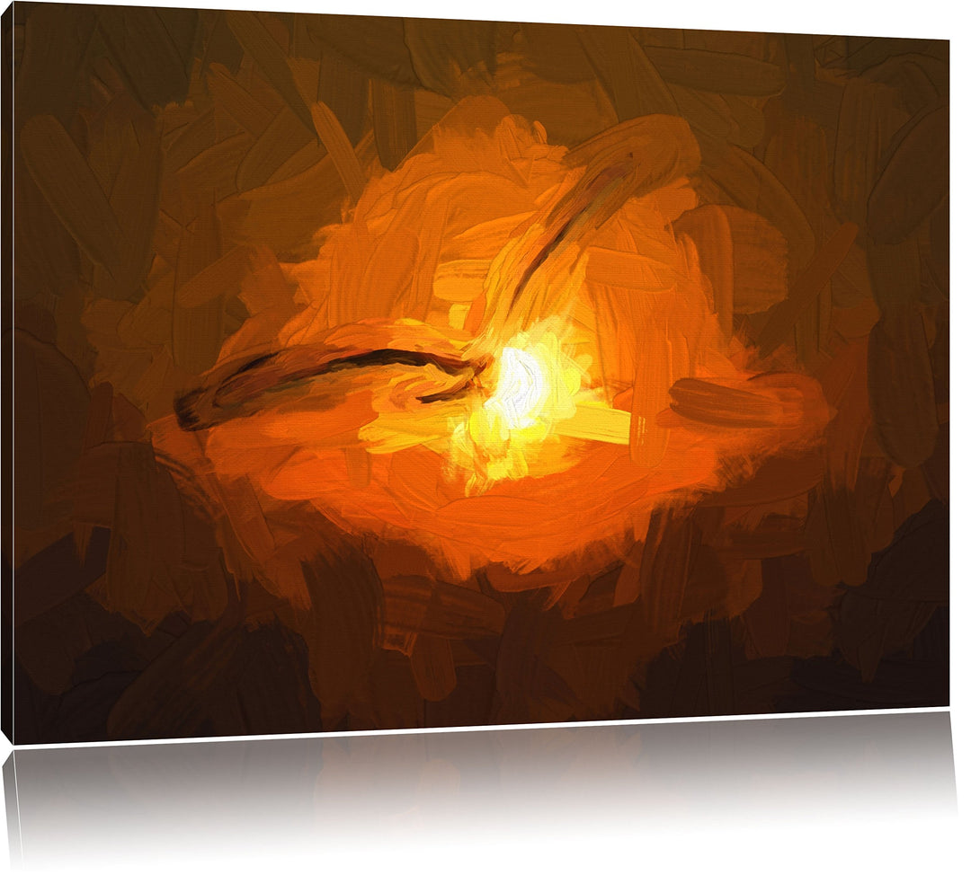 Pixxprint Möwe fliegt in den Sonnenuntergang als Leinwandbild/Grösse: 100x70 cm/Wandbild/Kunstdruck/