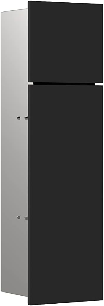 Emco ASIS Pure Unterputz-Schrankmodul für Klobürstengarnitur, Badezimmerschrank mit Toilettenpapierh