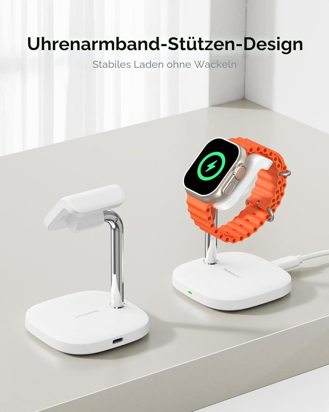 Schnelllade-Ständer für Apple Watch 11/Ultra 3/SE 3, 5W Magnetischer Wireless Charger für Apple Watc