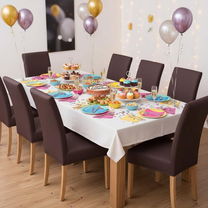 iEventStar PU Leder Stuhlhussen Kunstleder Sitzbezüge sitzfläche Lederoptik Wasserdicht Dehnbarer St