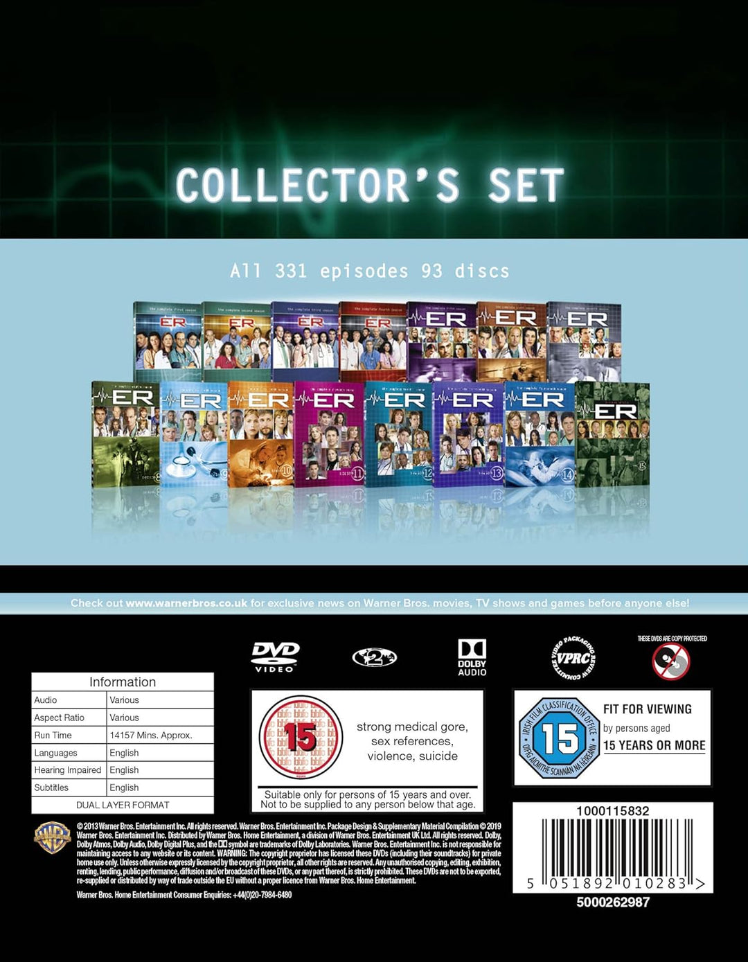 NONAME ER Seasons 1 to 15 - The Complete Collection DVD