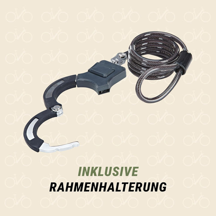 Prophete Sicherheitsschloss für E-Scooter, Handschellen & Spiralkabelschloss, Länge 120cm, Durchmess