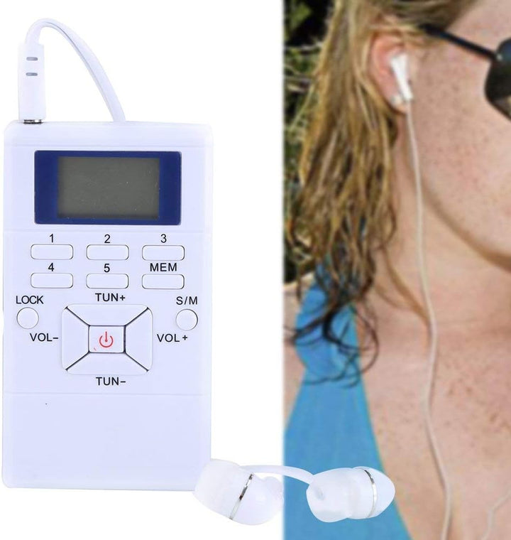 Mini Portable LCD FM Radio Digitalsignalverarbeitung Drahtloser Empfänger mit Kopfhörer für Ausser A