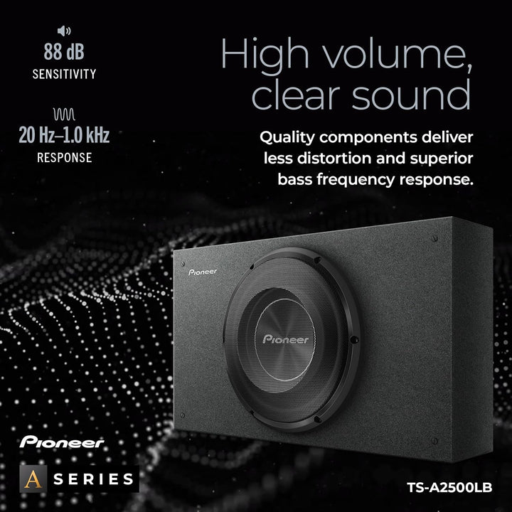 Pioneer TS-A2500LB Passiv Subwoofer, leistungsstarker Gehäuse Subwoofer mit 1200 W Maximalleistung,
