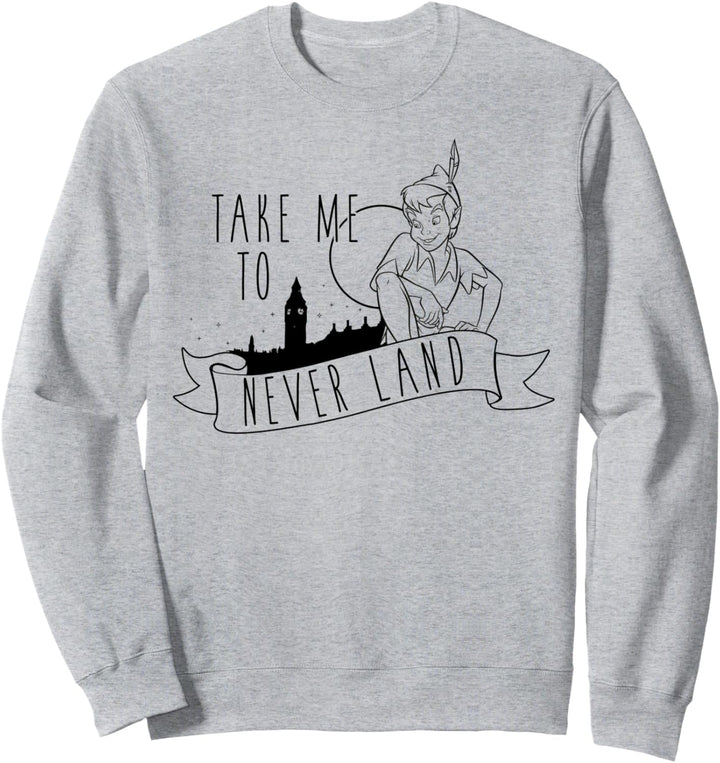 Disney Peter Pan Take Me To Never Land Outline Sweatshirt