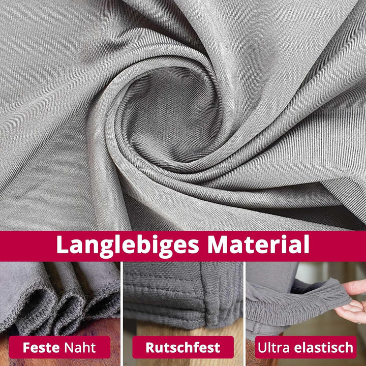 DecoHomeTextil Universal Stretch Uni Stuhlhusse Stuhlhussen Husse Hussen mit 200g/m² 4er Set Hellgra