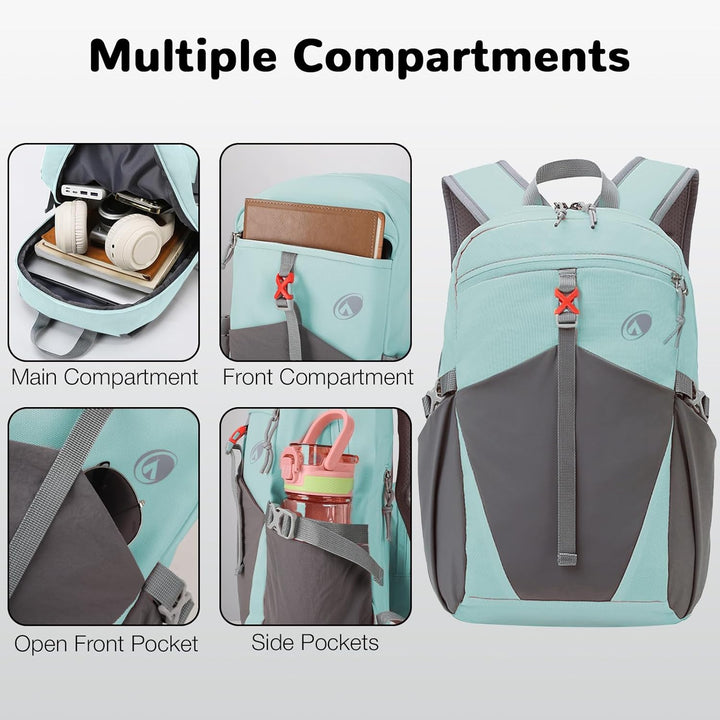 12L Wanderrucksack Klein Leichter, Kleiner Rucksack Lässig Herren Damen, Mini Daypacks für Wandern R