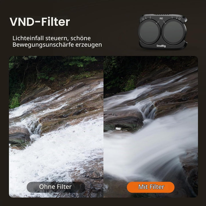 SMALLRIG Split Pocket 4P Filterkit für DJI Osmo Pocket 4P | Mit CPL, 1/4 Black Mist, VND1–5, Sockel,