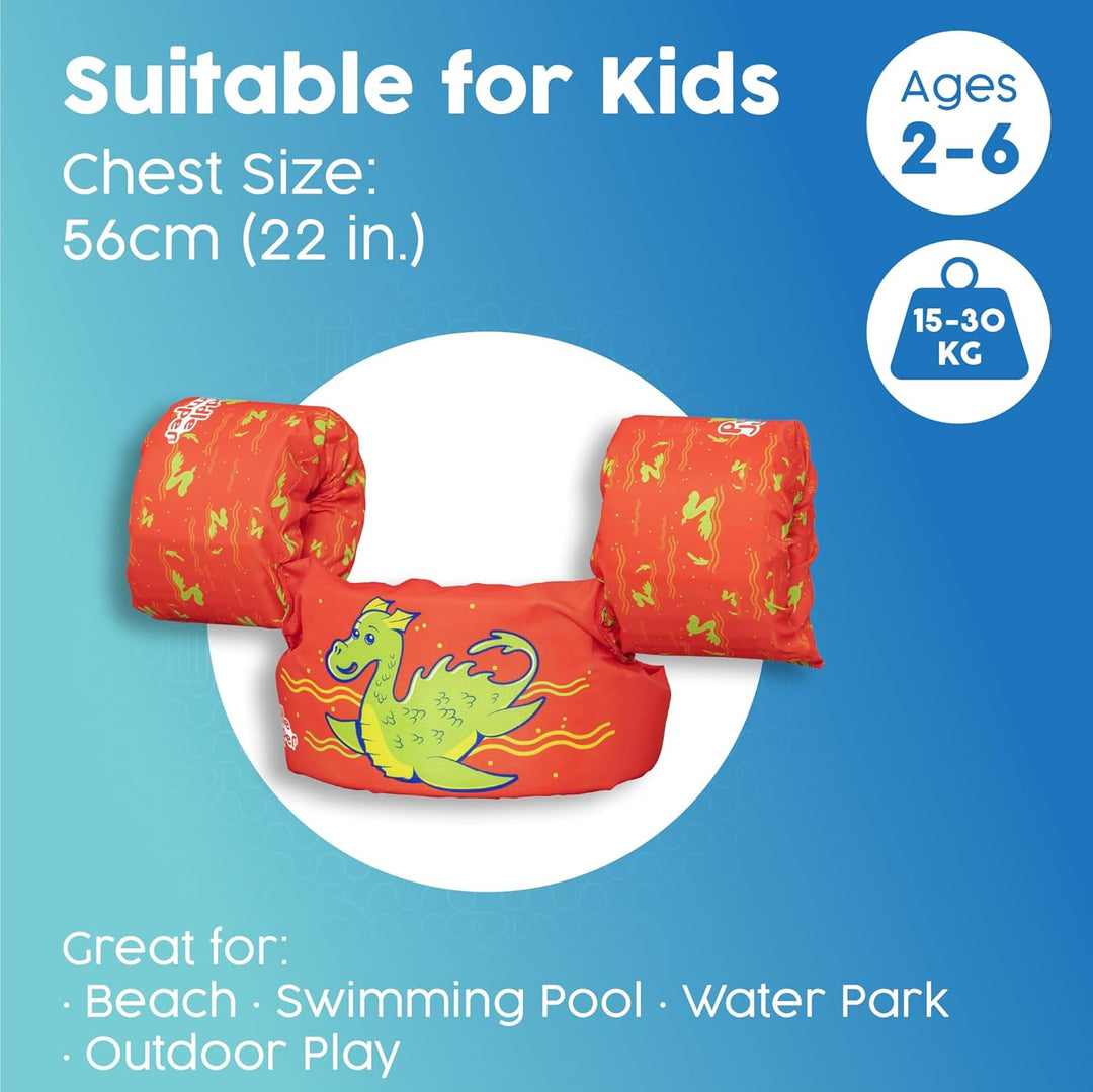 Bestway Puddle Jumper Swim Vest with Armbands, Toddler Swim Vest, Adjustable Kids Float Vest, Kids S